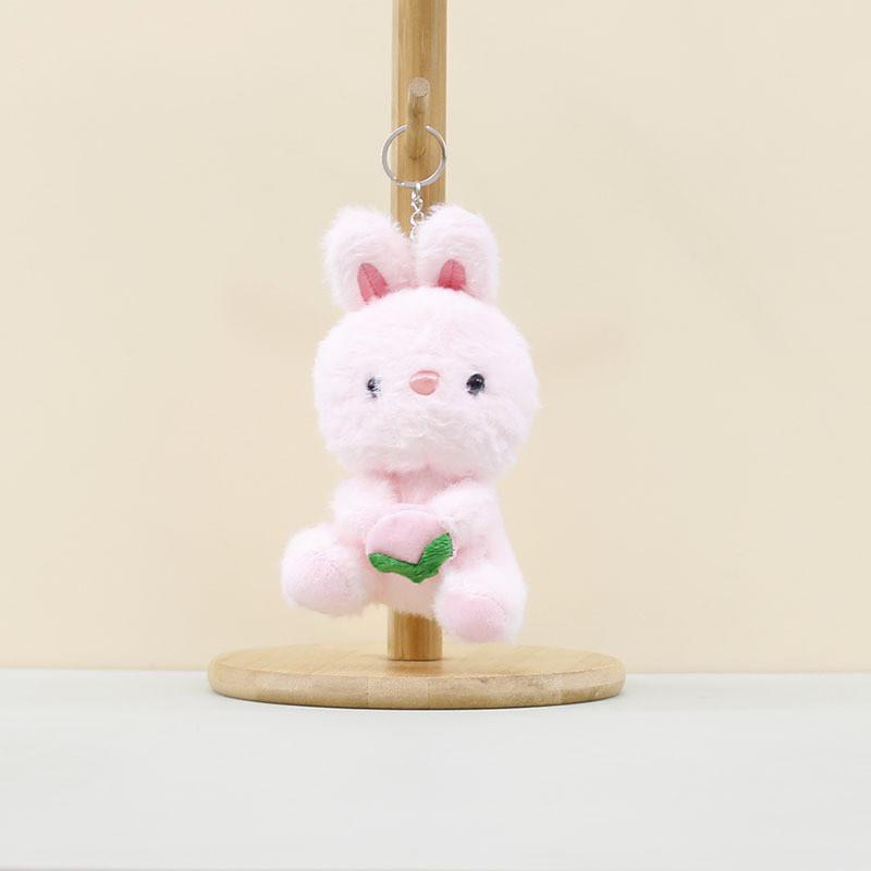 Cute Cartoon Plush Bunny Keychain With Ultra Soft Short Fur For Bag Decoration
