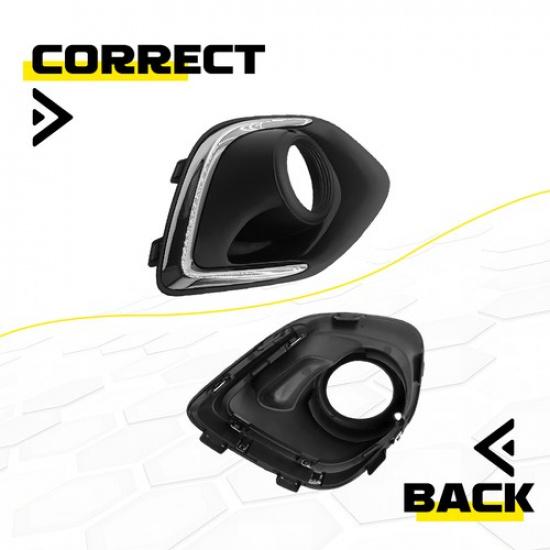 2x For 2013-15 Mitsubishi Outlander Fog Light Lamp Bumper Cover Bezel Left+Right