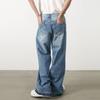 Men‘s Y2K Vintage Casual Wide Leg Jeans Ful Lentgh Baggy Pants Trousers Light Blue Denim Jeans New Streetwear Hip Hop