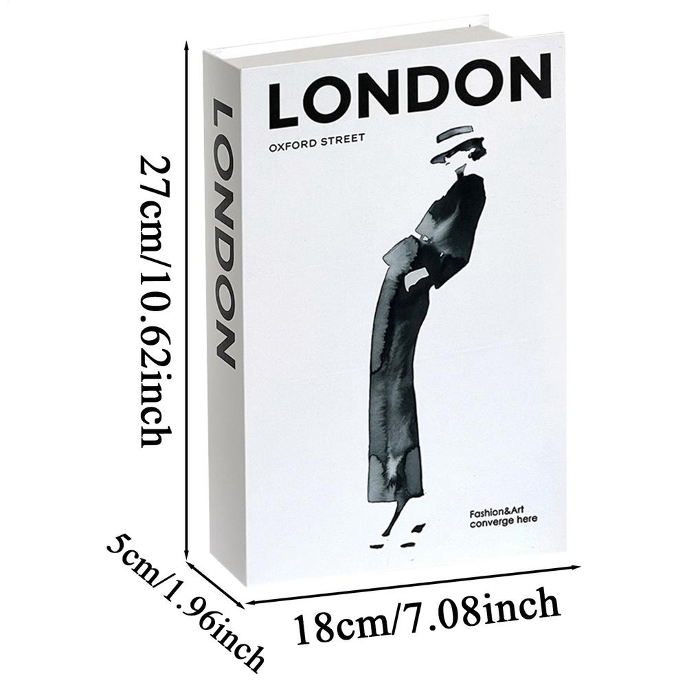 

City Theme Fake Book Modern Foldable Secret storage book box office Desktop bookshelf Ornaments Photo Props Home Decorations