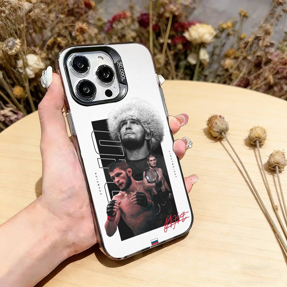 Champion Boxing K-Khabib Phone Case For iPhone 17,16,15,14,13,12,11 Plus,Pro Max,XS,Colorful Silver Black Cover iPhoneXsMax