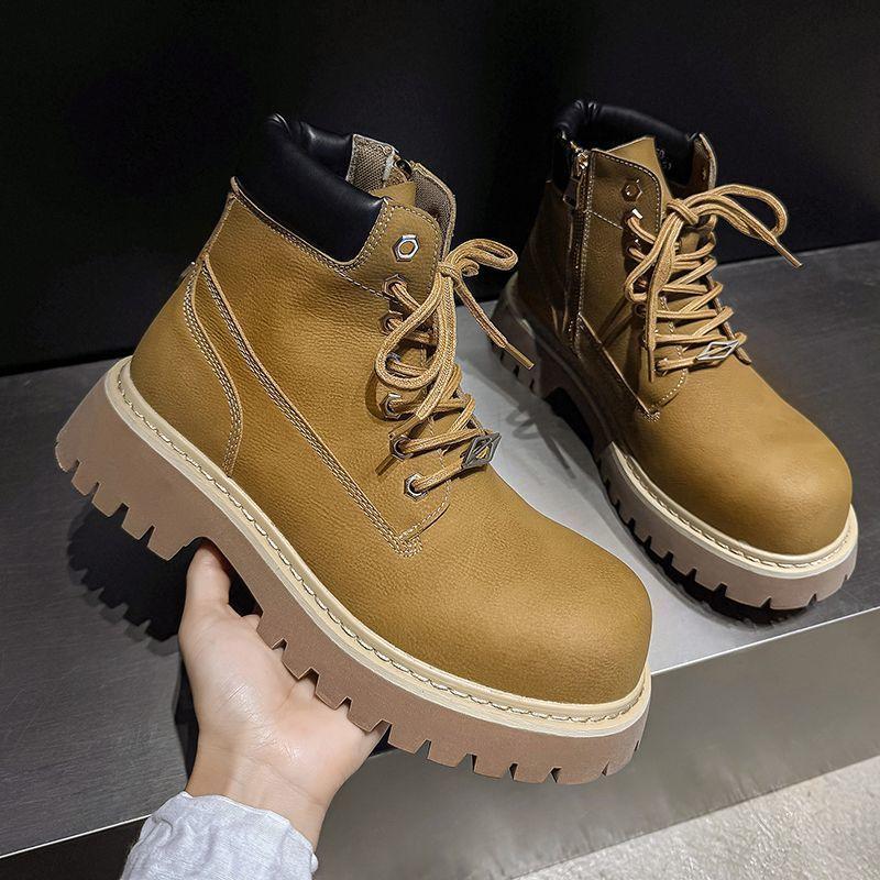 Men Women Martin Boots Autumn Winter Casual Ankle Boots Non‑Slip Wear‑Resistant Lace‑Up Shoes Outdoor Daily Footwear
