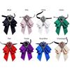 Luxury Design Rhinestone Bow Tie Red Ribbon Fabric Tie Gift Women Crystal Tie  Wedding Host