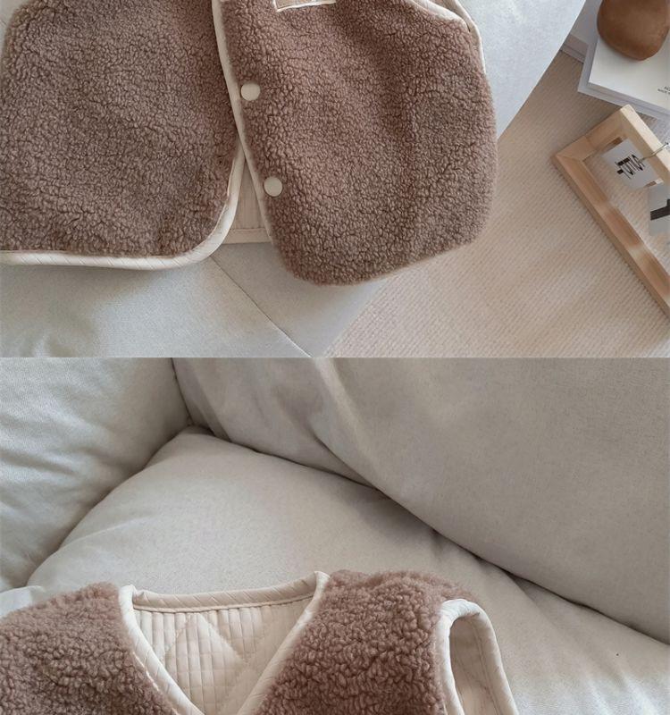 Children's Retro Lambswool Fleece Vest, Double-Sided, Autumn/Winter, Korean Style for Boys and Girls