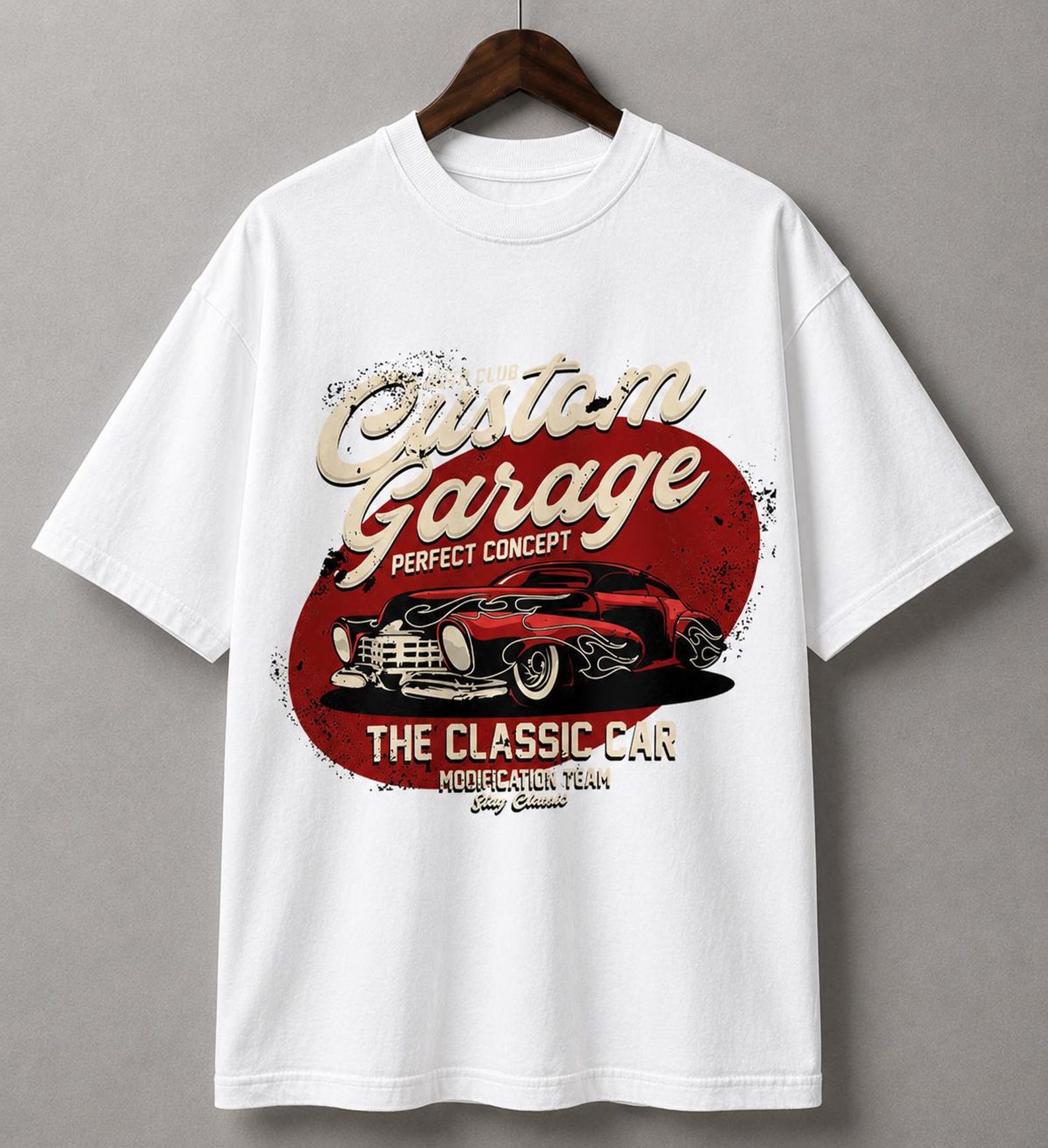 Custom Garage Hot Rod T-Shirt | Retro Muscle Car Graphic Tee S