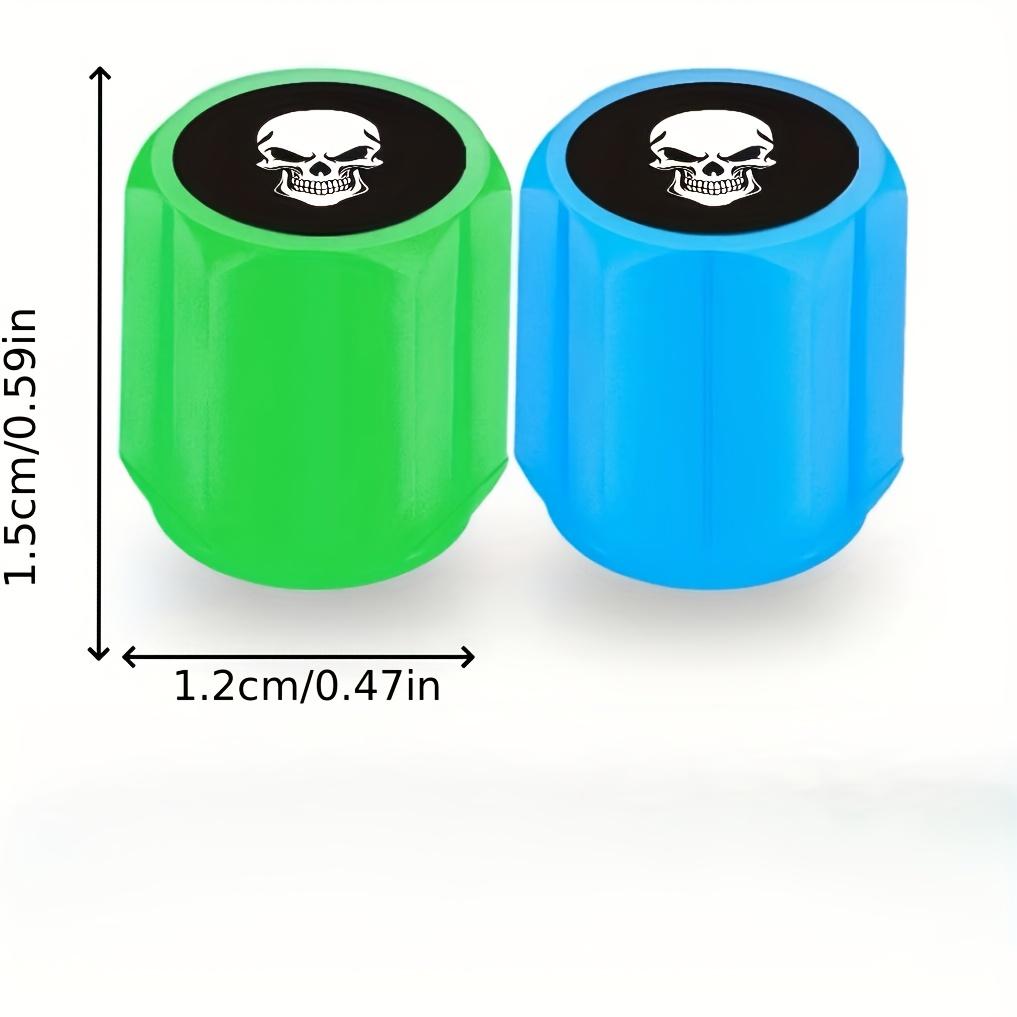 12pcs set of new fluorescent skull tire valve caps, dark night glowing car wheel valve caps, suitable for stylish valve covers of cars, motorcycles