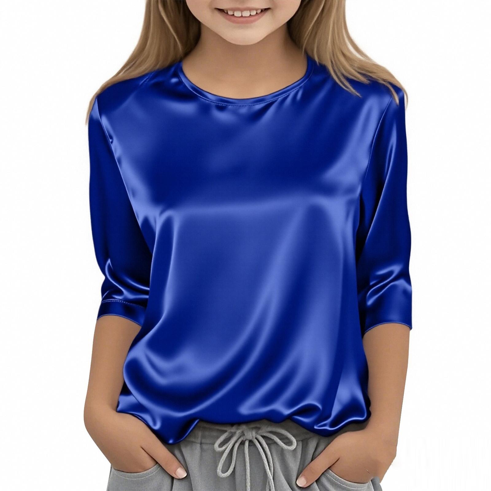 

Boys Girls Children s Loose Shirt Tops 130 синій