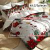 2/3-piece Digital Printed Christmas-themed Bedding Set - Patterns of Santa Claus, Reindeer and Christmas Tree