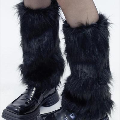 European & American Faux Fur Leg Warmers: Women's Autumn Style Long-Haired Calf Sock Covers and Mid-Tube Boot Covers.