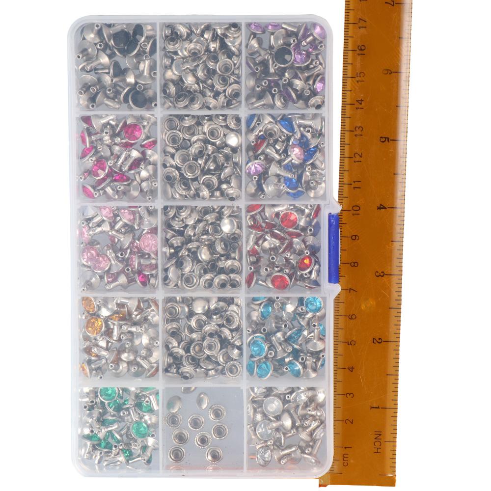 8mm Leather Rivets Metal Copper Double Cap Rivets Screw  for Fabric