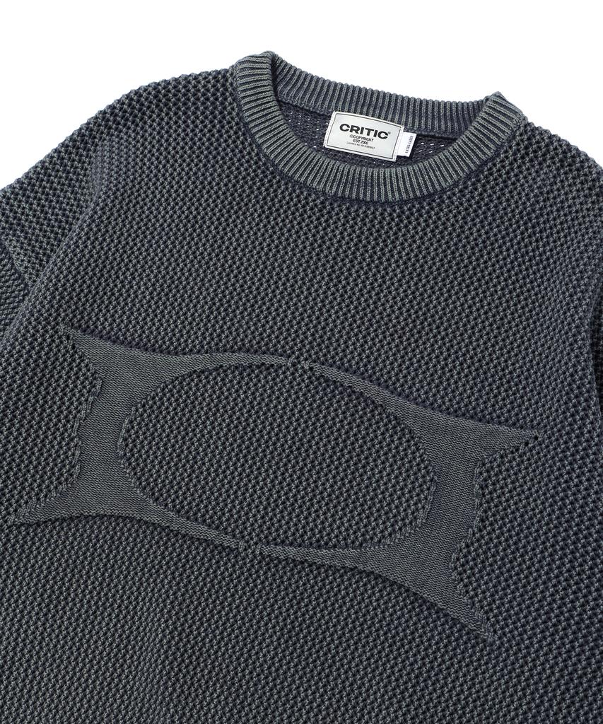 CRITIC Wormhole Logo Natural Dyeing Mesh Knit Charcoal