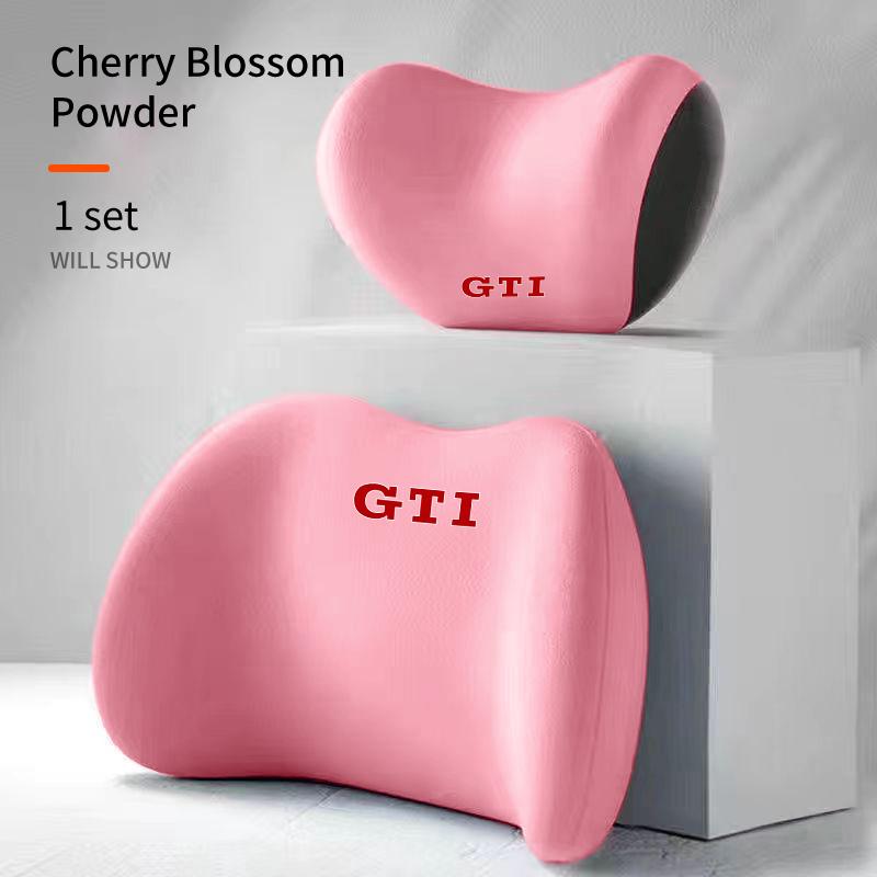 2026 Hot For Volkswagen VW Car Lumbar Back Support Headrest Neck Pillow Car Seat Cushion For Volkswagen VW Golf GTI Polo Passat