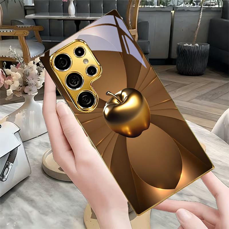 Premium Metallic Electroplated Golden Phone Case For Samsung Note 10 20 A06 A07 A12 A13 A14 A15 A16 A17 A22 A23 A25 Glass Cover
