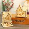 New Creative Christmas Tree Wooden Pendant Wooden Luminous Christmas House Villa Night Light Children's Christmas Wooden House