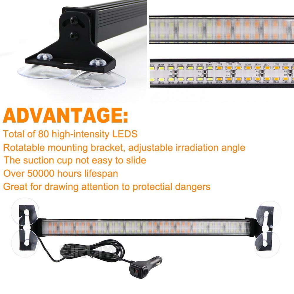 80 LED Strobe Police Lights For Auto Emergency Grill Warning Lamp Windshield Bar Traffic Advisor Flashlight Car Accessories