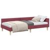 L Shaped Bed Frame Burgundy 90 X 190 Cm Fabric