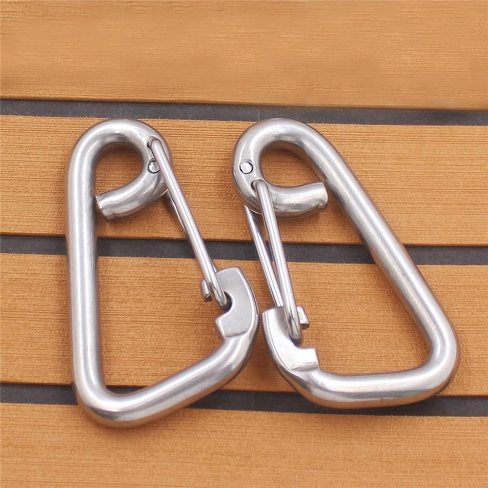 2-Piece 304 Stainless Steel Spring Hooks – Heavy-Duty Safety Quick Release Clips – 6x60mm & 8x80mm For Dog Walking, Camping, Fishing, Hiking