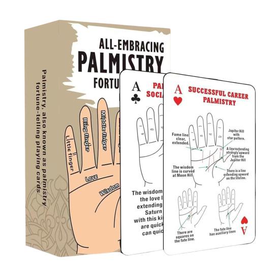 Palmistry Fortune Telling Playing Cards Palmology Theme Fortune-Telling Deck Palm Reading Tarot Cards