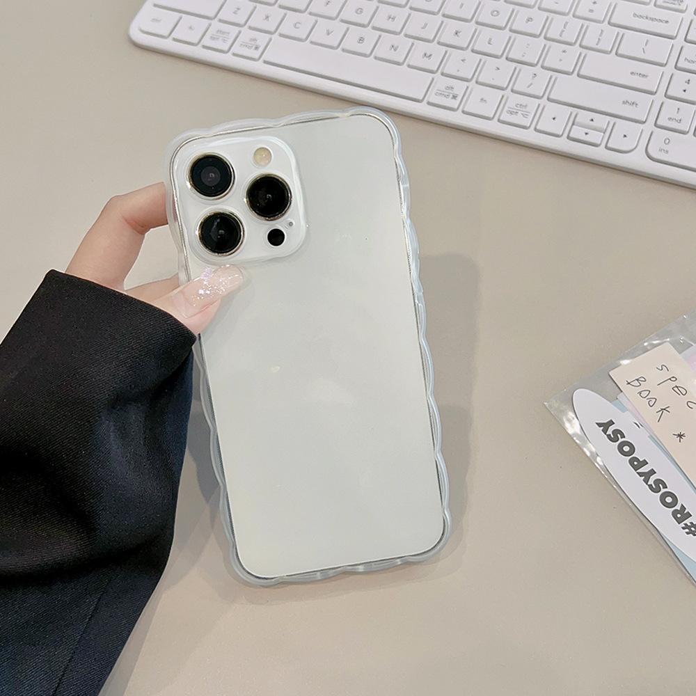 

Simple Ins Large Waves Suitable for IPhone14pro Max Apple 15 Mobile Phone Case 11 Color Transparent 13 All Inclusive 16 Soft 16promax