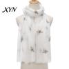 Lightweight Bee Print Scarf for Women, Cute Pattern Neck Scarf, Trendy Accessory Soft Long Thin Shawl Wrap Vacation, Travel, Party Casual Decorative