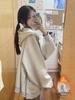 Women's Gray Hooded Cardigan Sweatshirt - Autumn 2026 Korean Style