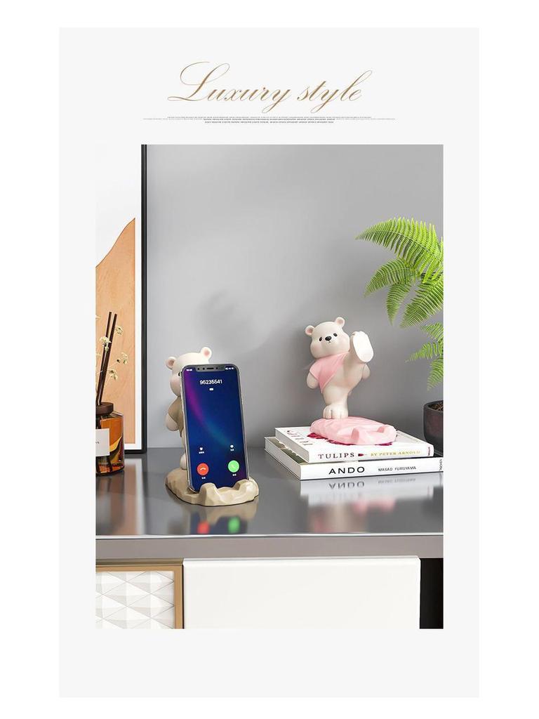 Kreativer süßer Cartoon-Bären-Ständer für Handy & Tablet für Büro/Schreibtisch