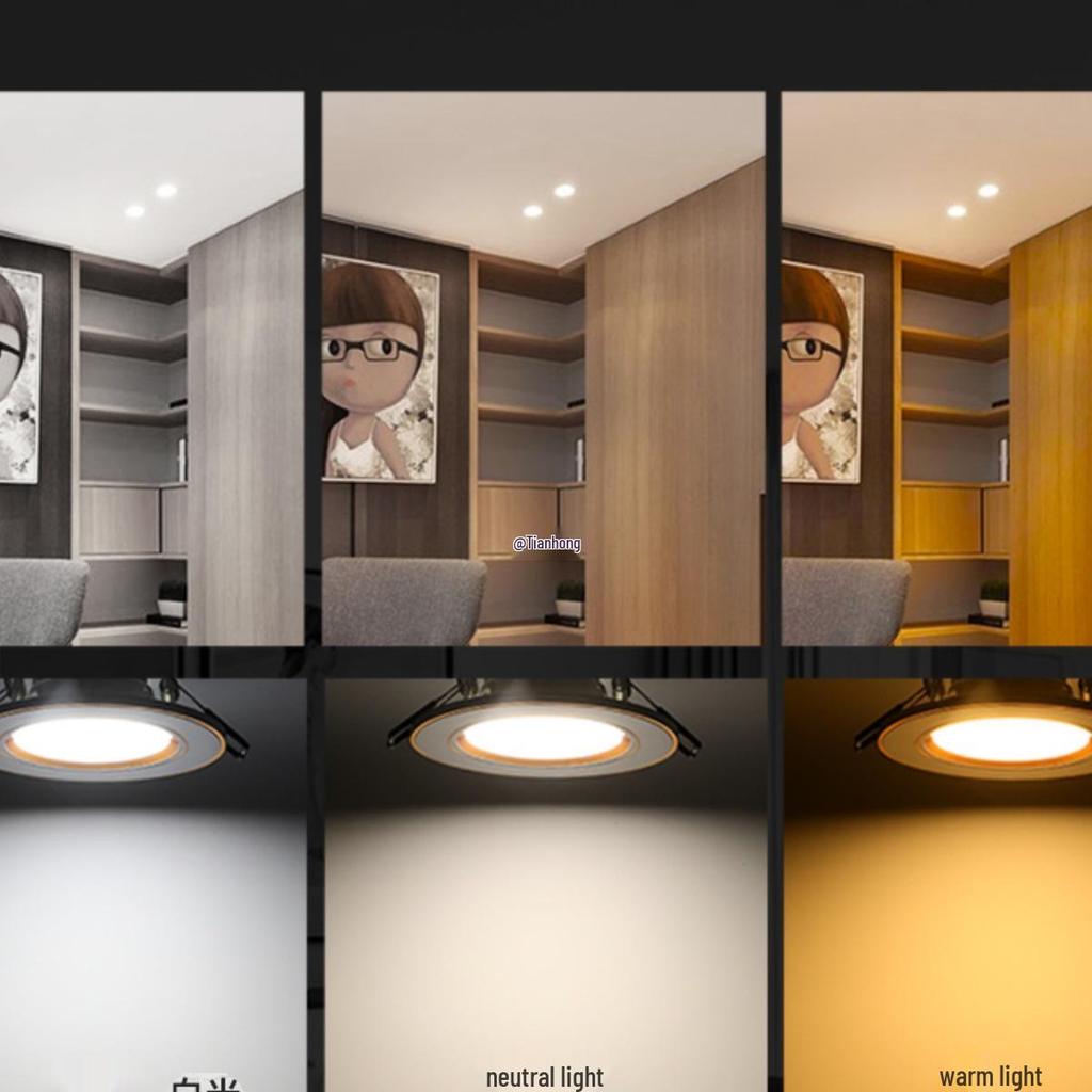 5W Dimmable Ceiling Downlight with 3-Color Settings