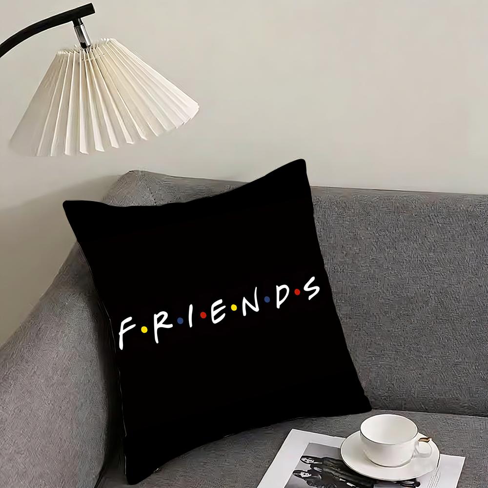 Classic FFriends Fun Quotes Cushion Cover Pillowcase Comfort Sofa Bed Silky Elegant Invisible Zipper Decorative Cushion Cover