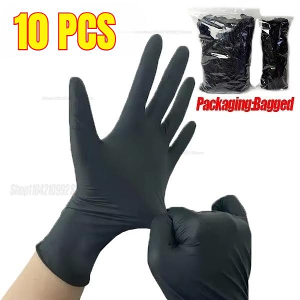 Disposable PVC Black Nitrile Gloves,Waterproof Latex Free,For Car Repair Food Safe Hair Dyeing Work Gloves  Work Gloves