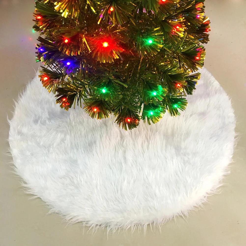 78/90/120/150cm Weihnachtsbaumrock Weißes Kunstfell Weihnachtsbaum Teppichmatte Große Röcke Zuhause Neujahrsparty Weihnachtsdekorationen