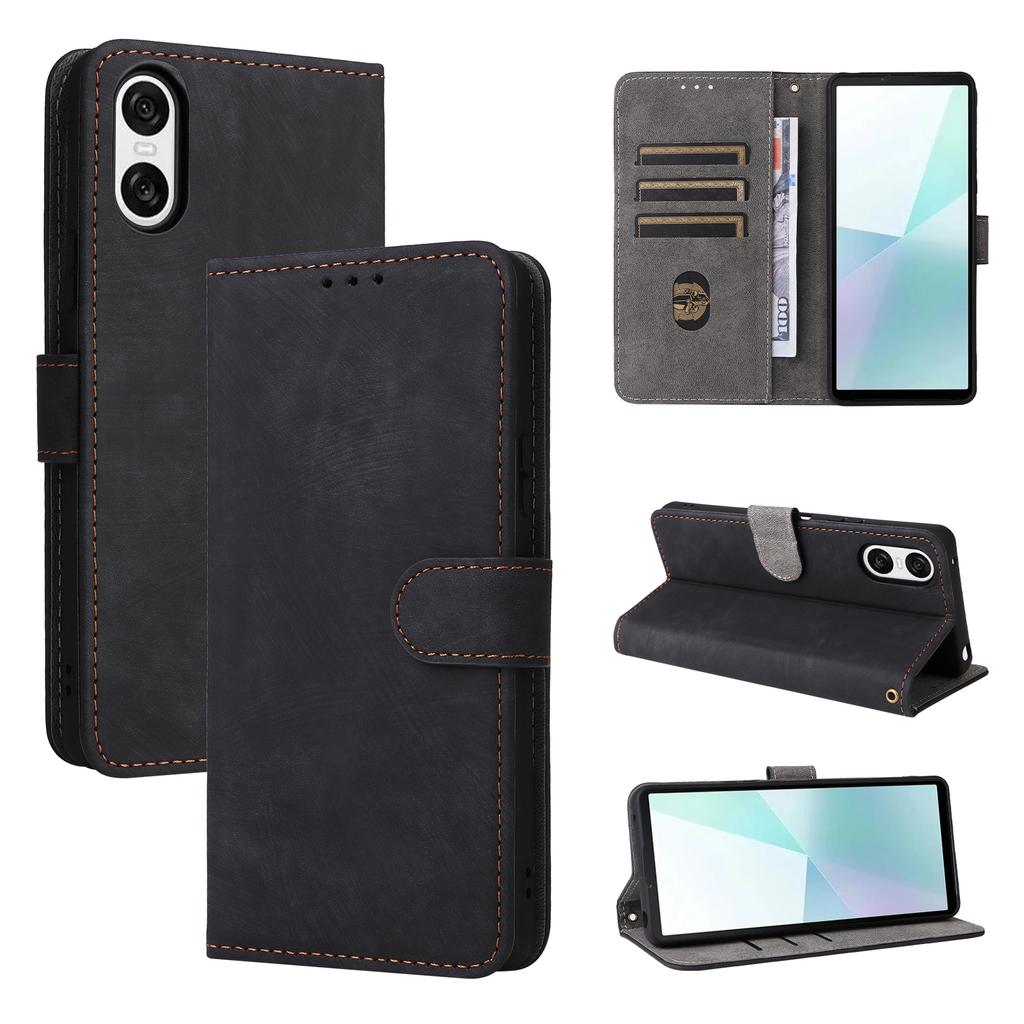 For Sony Xperia 10 VI Case PU Leather Stand Cover with RFID Blocking Wallet