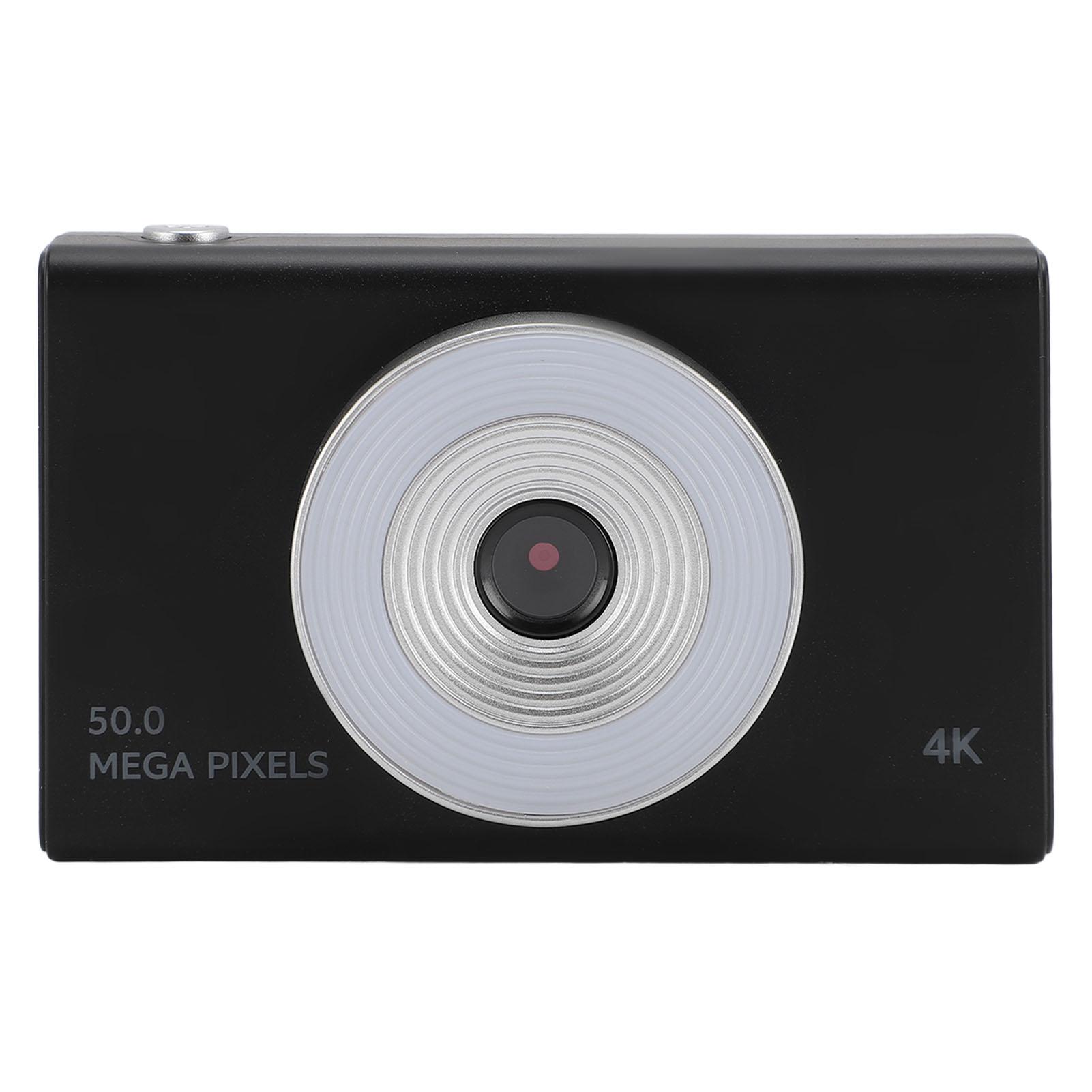 

Детская цифровая камера с заполняющим светом 4K HD Retro CCD 8-кратный зум для студентов, подростков, мальчиков, девочек, пожилых людей чёрный