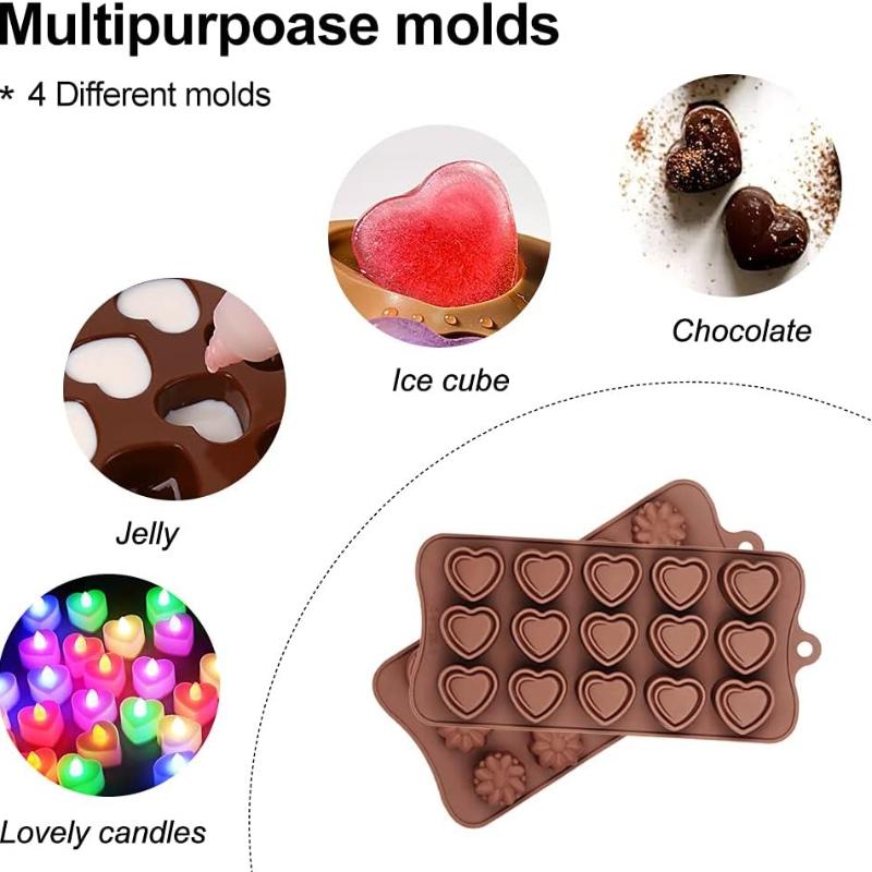 Chocolate Flower Molds Reusable Silicone Cake Chocolate Candy Fondant Mold Durable Rose Floral Soap Mould for Baker Ice Butter