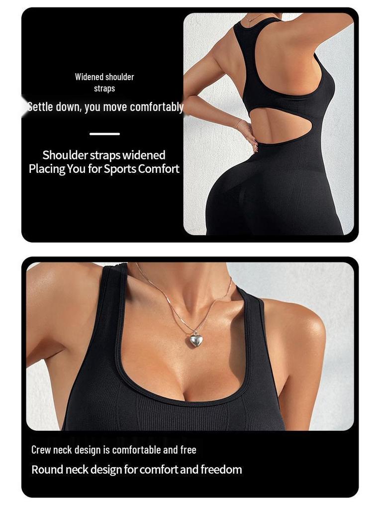 High-End Seamless Summer Yoga Jumpsuit with Hollow Back for Women