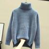 Women's Autumn Winter Large Size All-match Sweaters Female Loose High Collar Long Sleeve Warm Knitted Pullovers