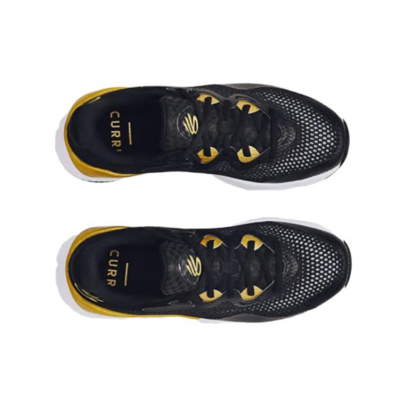 Under Armour Durable Breathable Low-Top Casual Shoes Unisex Black Gold Sneakers 3027262-001