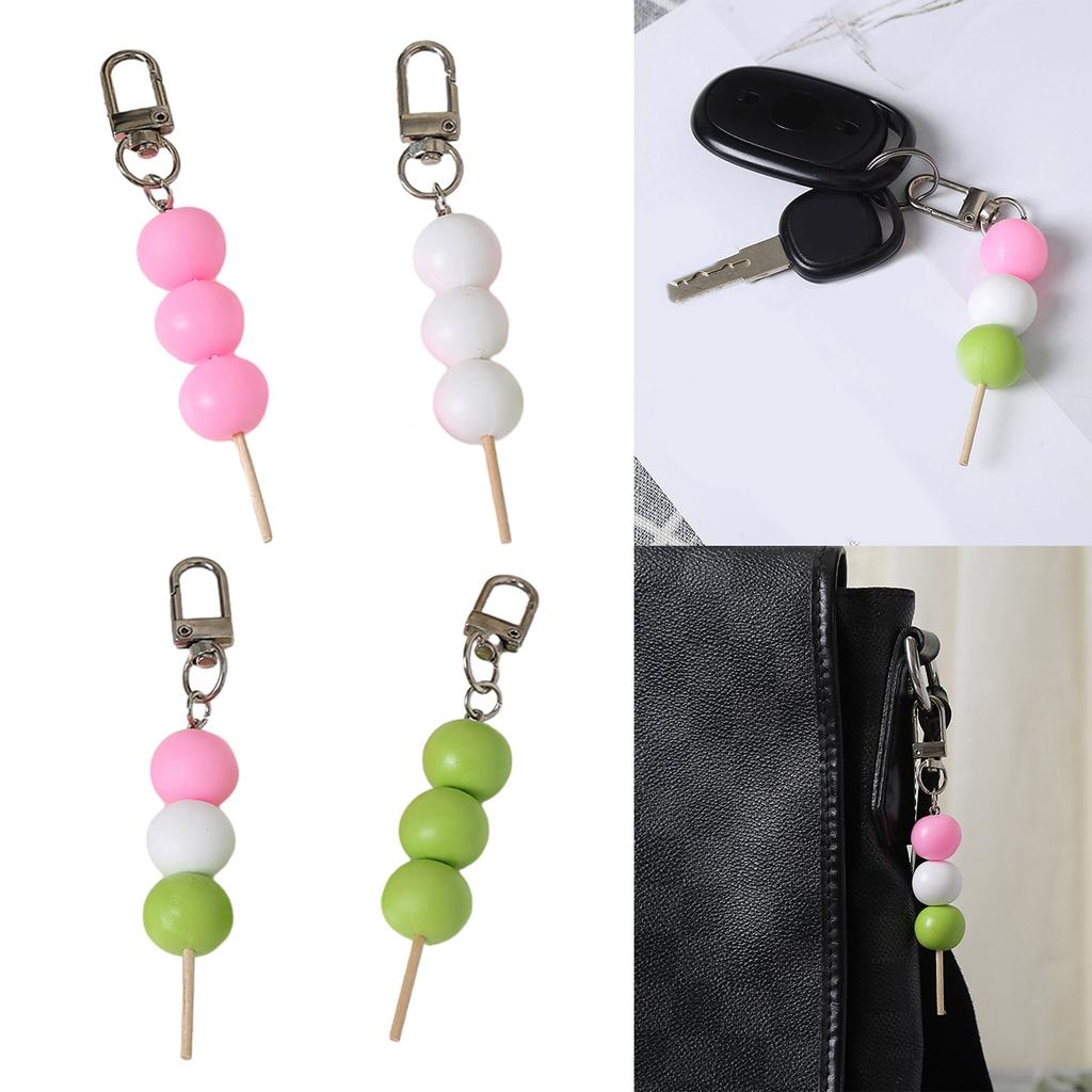 Colorful Acrylic Keychain Simulated Meatball String Keyring Unique Food Model Bag Charm Decoration Key Chain Attachment