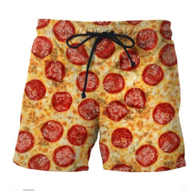 Summer 3D Delicious Food Print Shorts Fashionable Casual Beach Men's Shorts