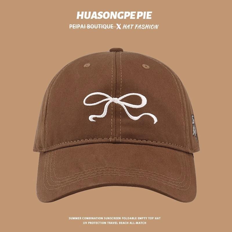 

Korean Niche Design Bow Embroidered Baseball Cap Soft Top Showing Face Small Baseball Cap Sweet Spring and Summer Sun Hat Men M（56-58cm）
