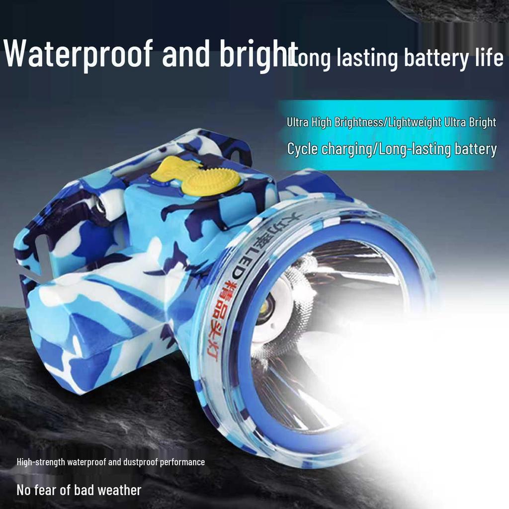 Rechargeable High-Lumen Headlamp: Long-Lasting Lithium Battery, Super Bright, High Power for Long-Range Mining & Outdoor Activities