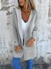Women's Orange Hooded Cardigan Sweater Casual Long Sleeve Open Front Lightweight Jacket