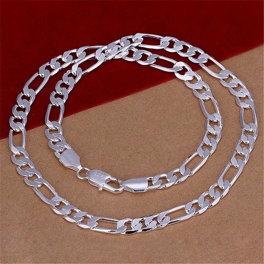 925 Sterling Silver Necklace Noble Women Men 8mm Chain Man Charm 40-75cm Fashion Jewelry