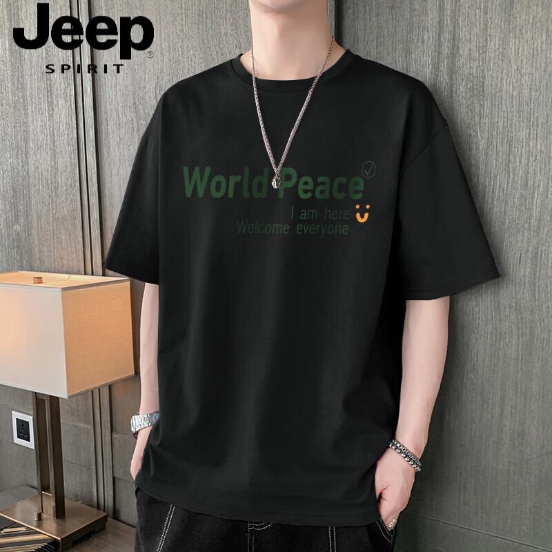 

JEEP SPIRIT Men s Cotton Letter Print Short Sleeve T-Shirt 5XL