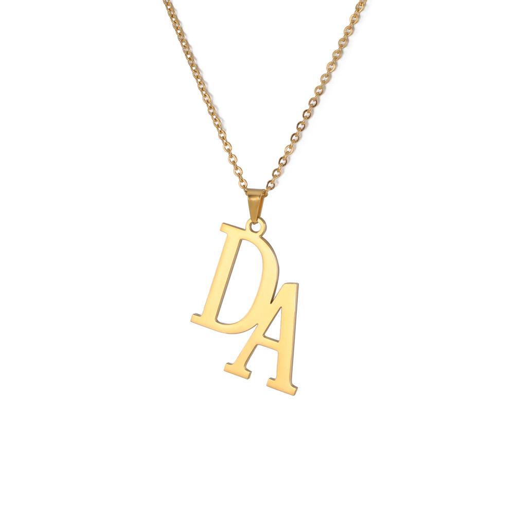 Lemegeton Personalisierte Namenskette Benutzerdefinierte Initialen Halsketten Für Frauen Edelstahl Schmuck Angepasste Namensschild Geschenk