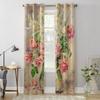 Blumenstrauß aus Rosen Fenstervorhänge für Wohnzimmer Schlafzimmer Luxus moderne Küchenvorhänge Stoffvorhänge
