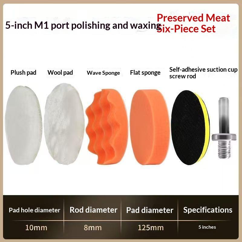 6Pcs Foam Pad Buffer Kit Polishing Machine Wax Pads 3/4/5/6/7 Inch For Removing Scratches Car Polishing Sponge Pads Set