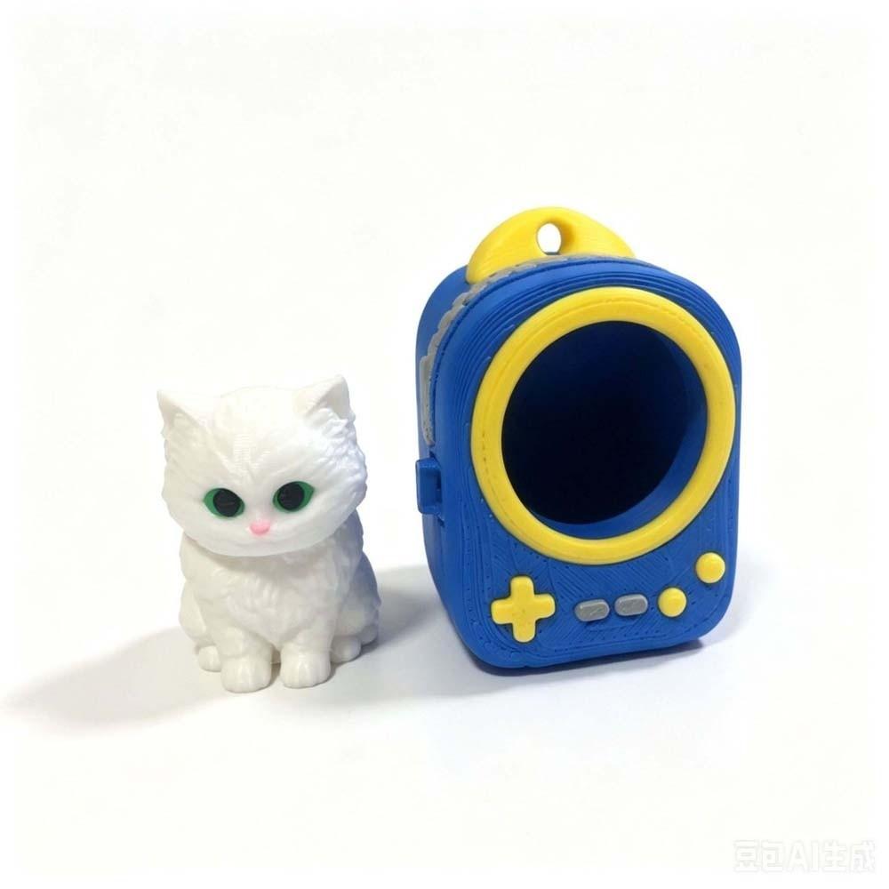 Lightweight Build 3D Printed Keychain Vibrant Shades Trendy Bag Charm Micro Kitten Bag Gifting