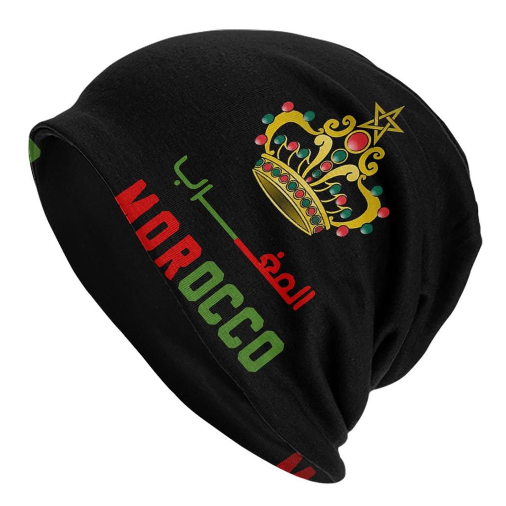 Moroccan Flag Bonnet Hats Autumn Winter Outdoor Skullies Beanies Hats Morocco for Unisex Women Summer Thermal Elastic Caps