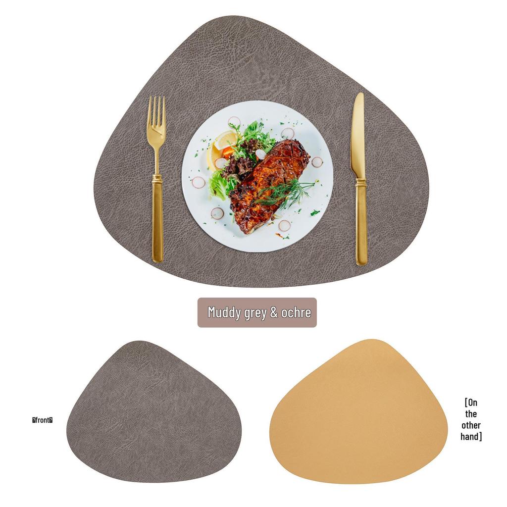 Water Drop Cowhide-Style Double-Sided Placemat: Anti-Scalding Heat Insulation Coaster, Ins Style.