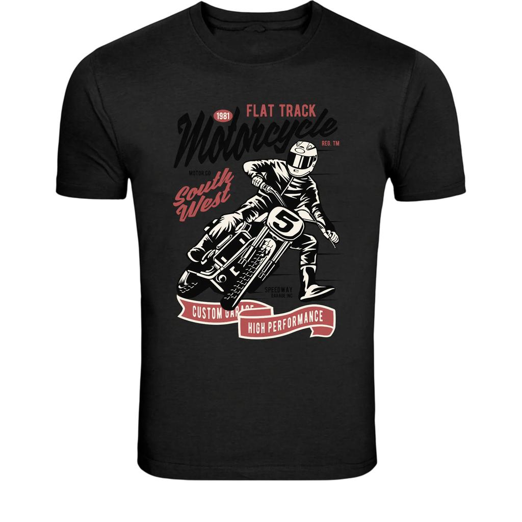 Flat Track Motorcycle High Performance T-Shirt - Vintage